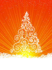 Image showing Snowflakes and Christmas tree, illustration. EPS 8