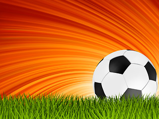 Image showing Football or soccer ball on grass. EPS 8