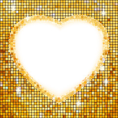 Image showing Gold frame in the shape of heart. EPS 8