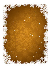 Image showing Gold frame with gold snowflakes. EPS 8