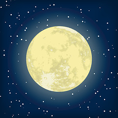 Image showing Vector image of moon in the night. EPS 8