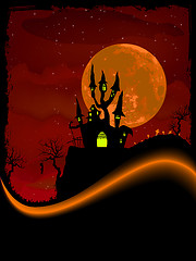 Image showing Scary Halloween Castle with Copy Space. EPS 8