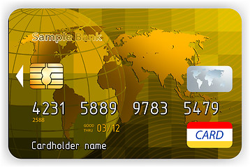 Image showing Vector gold credit cards, front view. EPS 8