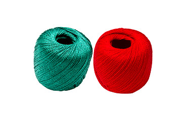 Image showing Green and red thread 