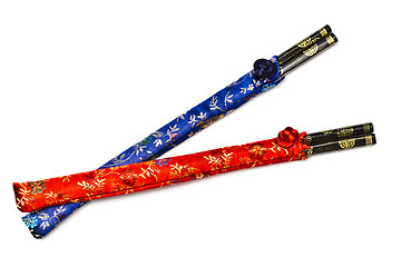 Image showing Two set of chopsticks
