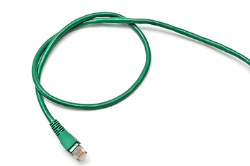 Image showing Green network plug isolated on white