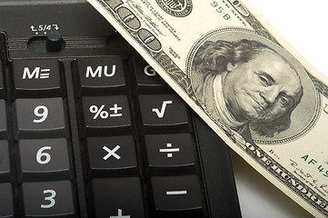 Image showing The calculator and money.