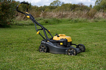 Image showing Petrol lawn mower.