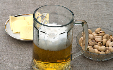 Image showing Beer and appetizer.