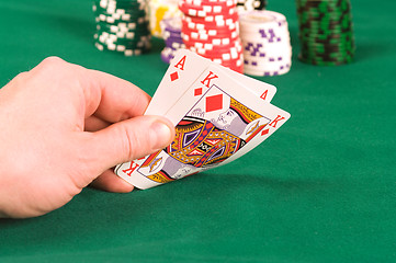 Image showing The player in poker.