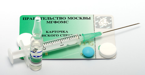 Image showing Card and medical preparations.