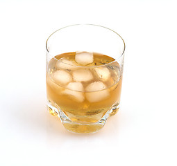 Image showing Whisky glass with ice.