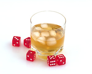 Image showing Whisky  and dice.