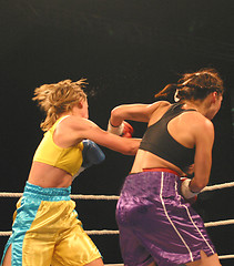 Image showing females boxing