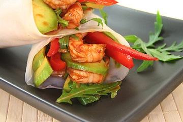 Image showing King Prawn - Avocado Wrap