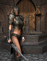 Image showing Woman Warrior in Armor