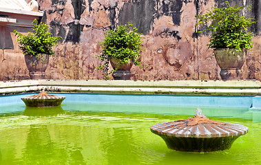 Image showing Taman sari water castle green pool