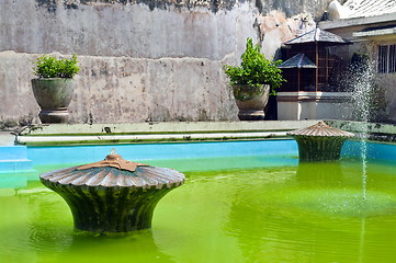 Image showing Taman sari water castle green pool