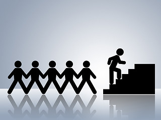 Image showing climbing stairs job promotion