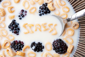 Image showing The Word STRESS In Cereal Letters