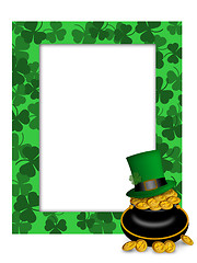 Image showing St Patricks Day Leprechaun Hat Pot of Gold Frame