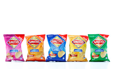 Image showing Smiths Crinkle Cut Potato Chips Crisps varieties