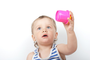 Image showing boy with a toy