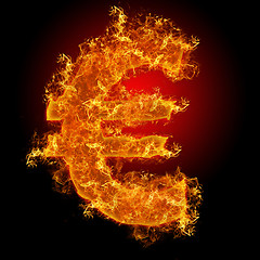 Image showing Fire euro sign