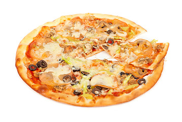 Image showing seafood pizza