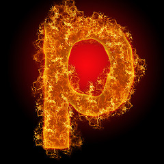 Image showing Fire small letter P