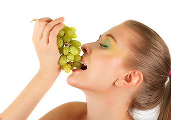 Image showing woman with grape