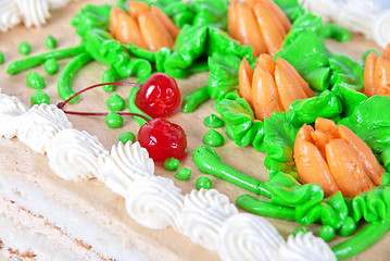 Image showing cream cherry cake