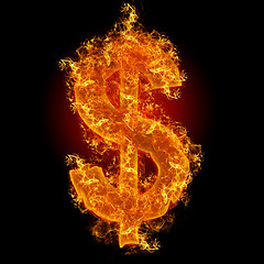 Image showing Fire dollar sign