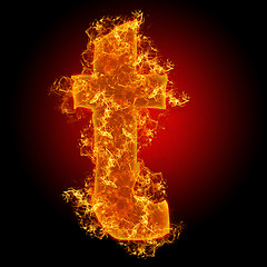 Image showing Fire small letter T
