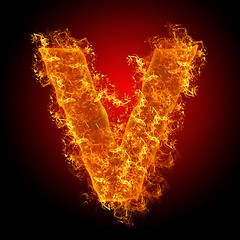 Image showing Fire small letter V