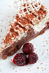 Image showing Blackberry cake slice