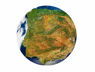 Image showing Spain at the earth