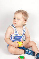 Image showing boy with a toy