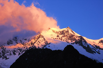 Image showing Landscape of snow mountains