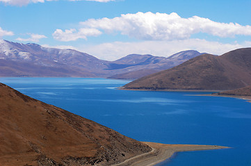 Image showing Landscape of mountains and lake