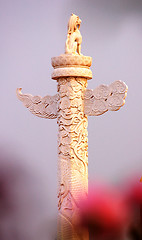 Image showing Chinese marble pillar 