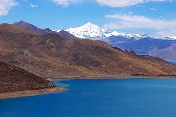 Image showing Landscape of mountains and lake