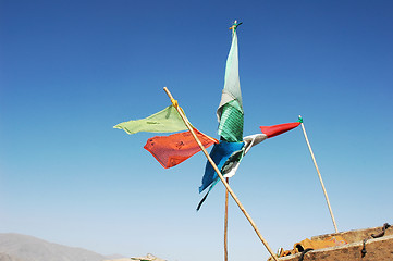 Image showing Prayer flags in Tibet