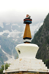 Image showing Landmark of a white stupa in Shangrila