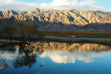 Image showing Landscape of mountains and lake