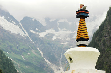 Image showing Landmark of a white stupa in Shangrila