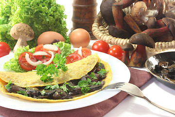 Image showing Mushroom omelet