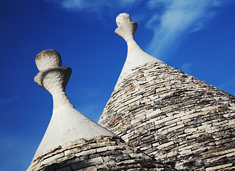 Image showing trulli roof and blue sky