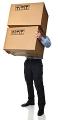 Image showing man holding boxes