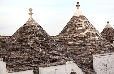 Image showing trulli roof and blue sky